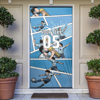 Custom Argentina Football Door Cover Goat Comic Style Sun Of May