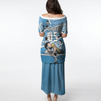 Custom Argentina Football Puletasi Goat Comic Style Sun Of May