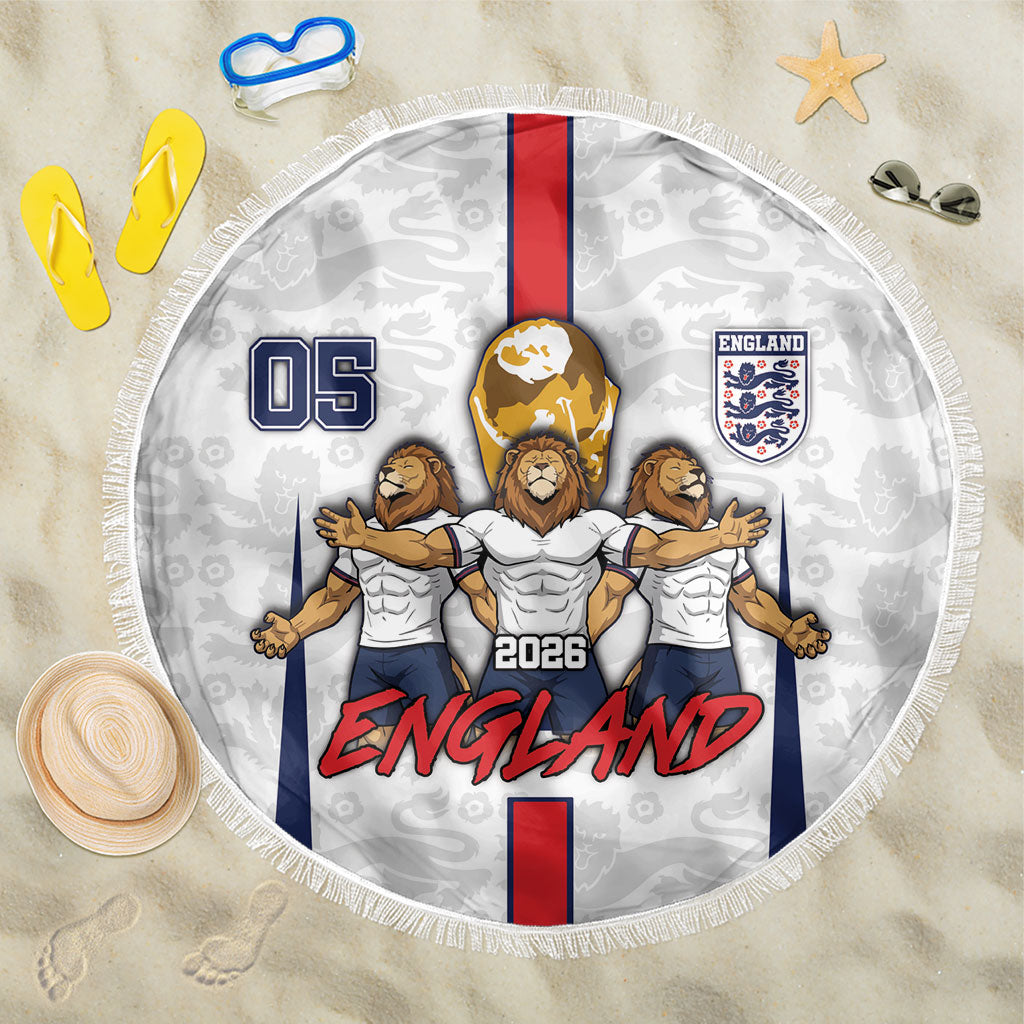 Custom England Football Beach Blanket Three Lions Trophy St George Cross