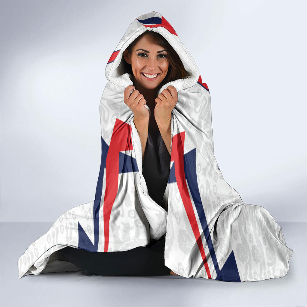 Custom England Football Hooded Blanket Three Lions Trophy St George Cross