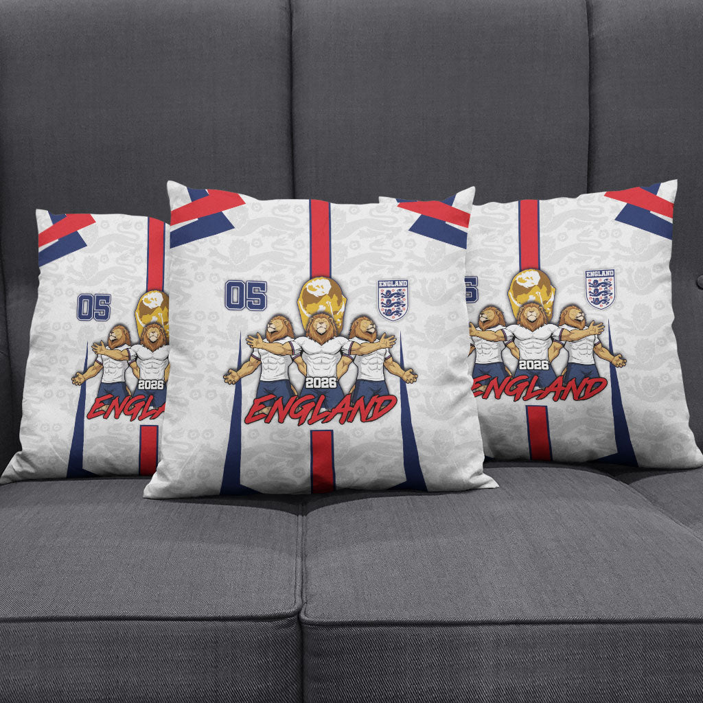 Custom England Football Pillow Cover Three Lions Trophy St George Cross