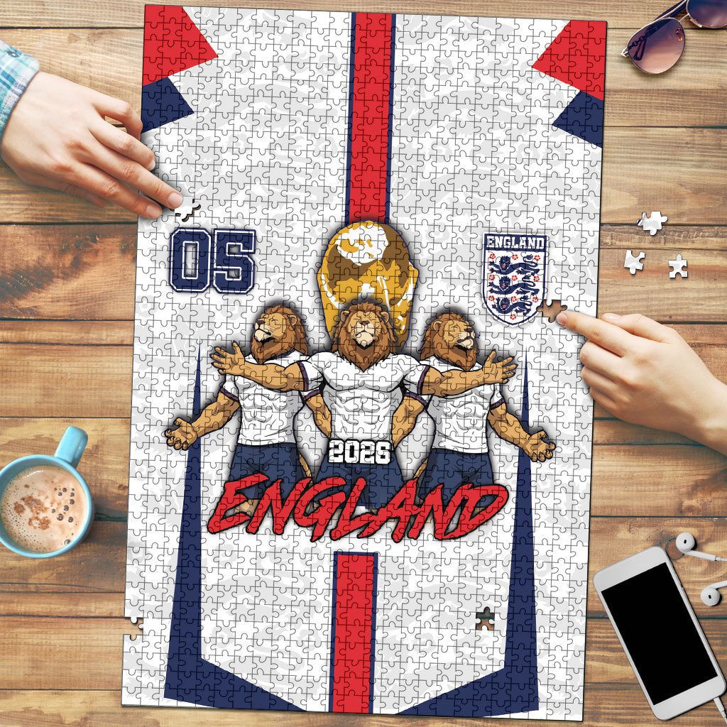 Custom England Football Puzzle Three Lions Trophy St George Cross