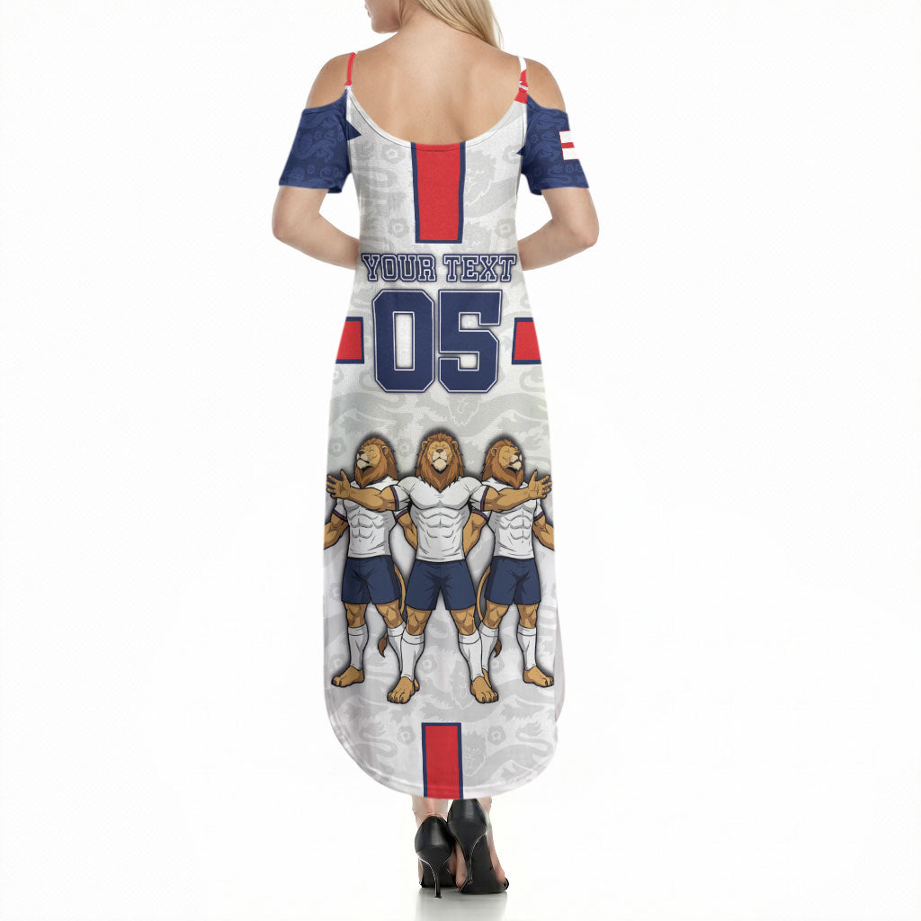 Custom England Football Summer Maxi Dress Three Lions Trophy St George Cross