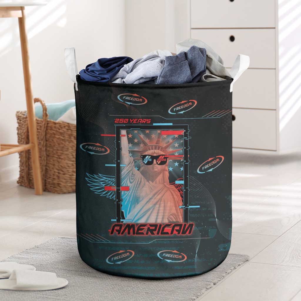 United States 250th Anniversary Laundry Basket Statue Of Liberty Cyberpunk Style - Wonder Print Shop