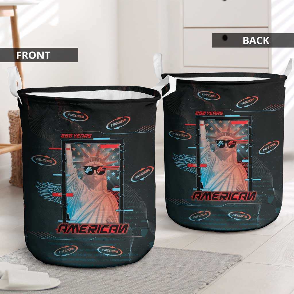 United States 250th Anniversary Laundry Basket Statue Of Liberty Cyberpunk Style - Wonder Print Shop
