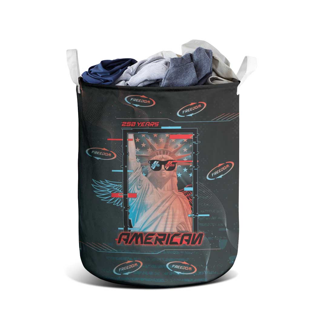 United States 250th Anniversary Laundry Basket Statue Of Liberty Cyberpunk Style - Wonder Print Shop