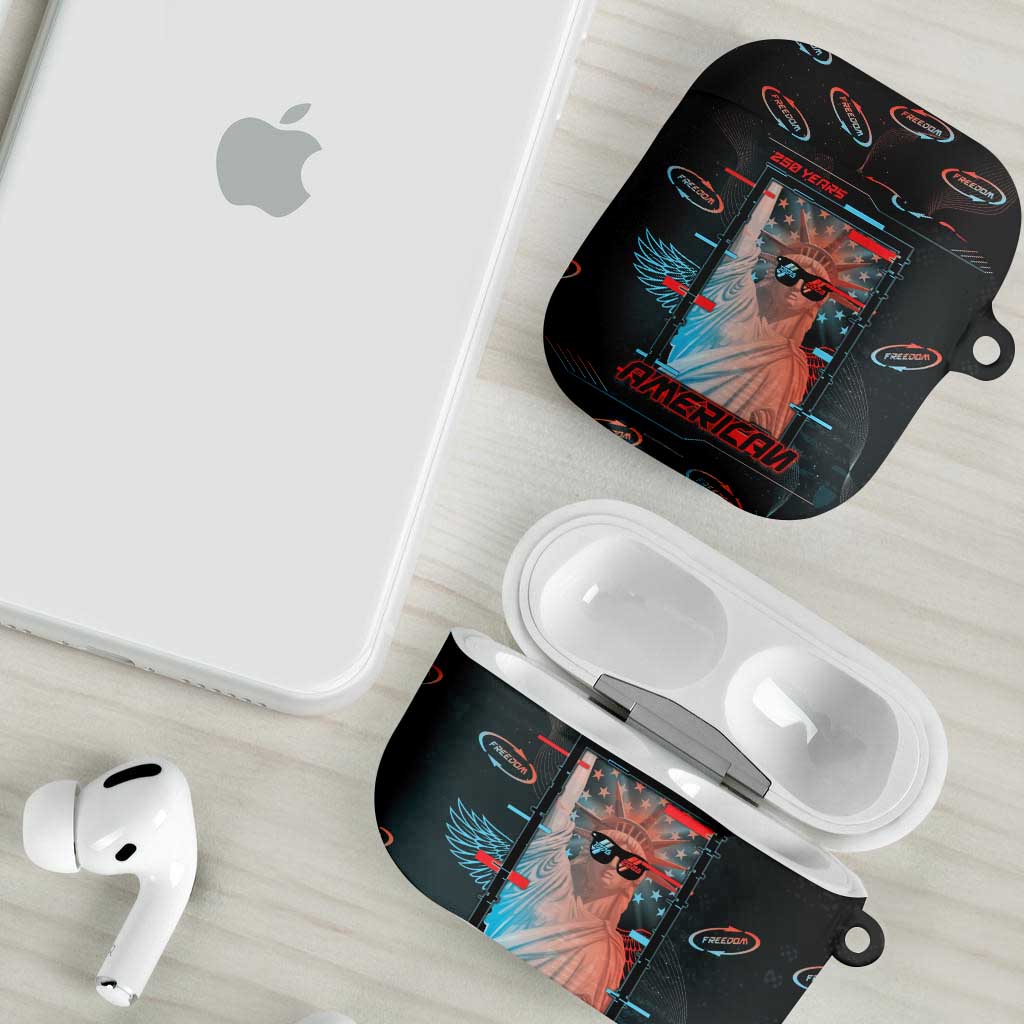 United States 250th Anniversary AirPods Case Statue Of Liberty Cyberpunk Style - Wonder Print Shop