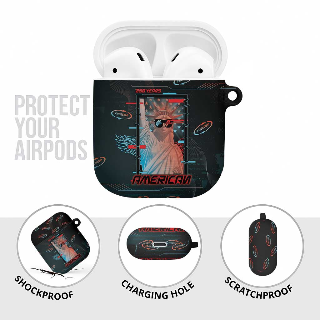 United States 250th Anniversary AirPods Case Statue Of Liberty Cyberpunk Style - Wonder Print Shop
