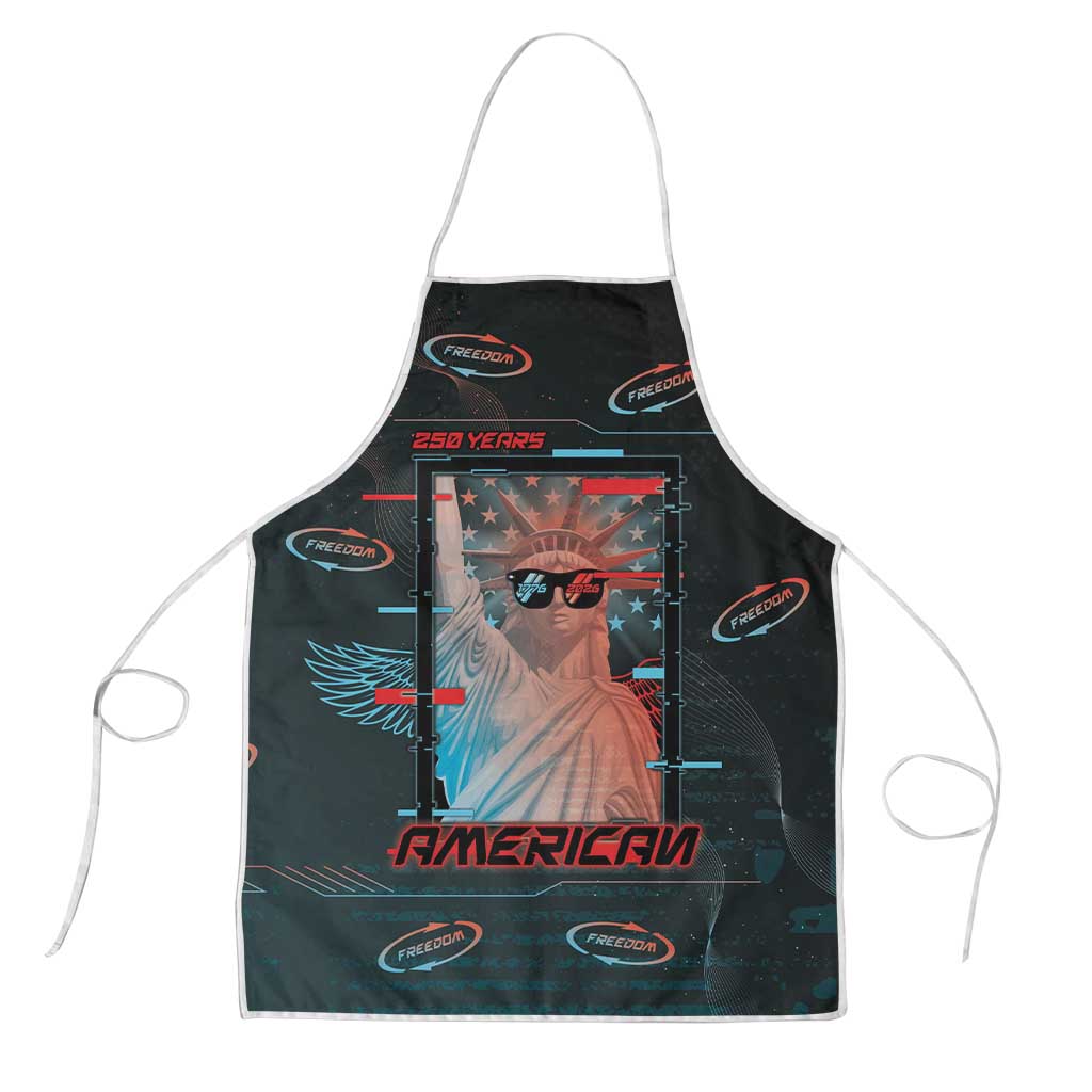 United States 250th Anniversary Apron Statue Of Liberty Cyberpunk Style - Wonder Print Shop