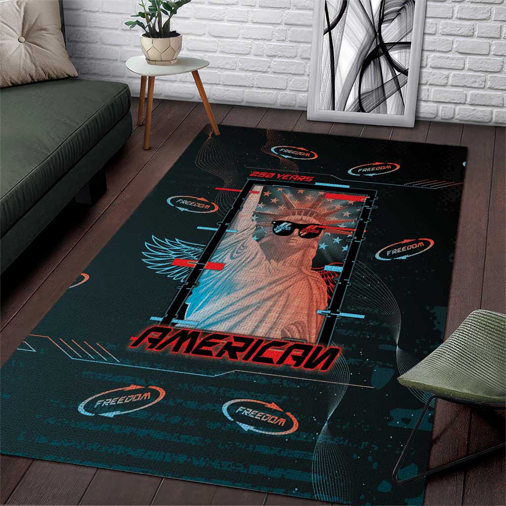 United States 250th Anniversary Area Rug Statue Of Liberty Cyberpunk Style - Wonder Print Shop