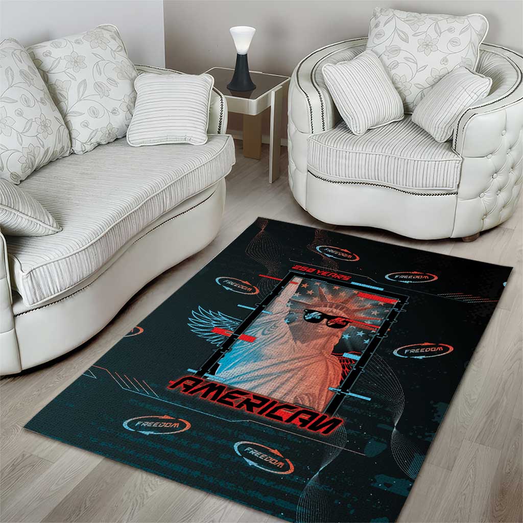 United States 250th Anniversary Area Rug Statue Of Liberty Cyberpunk Style - Wonder Print Shop