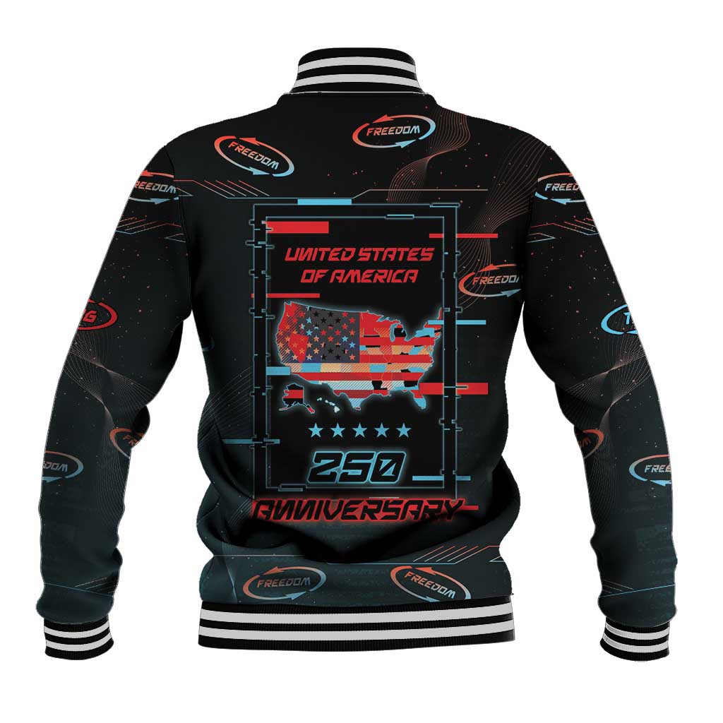 United States 250th Anniversary Baseball Jacket Statue Of Liberty Cyberpunk Style - Wonder Print Shop