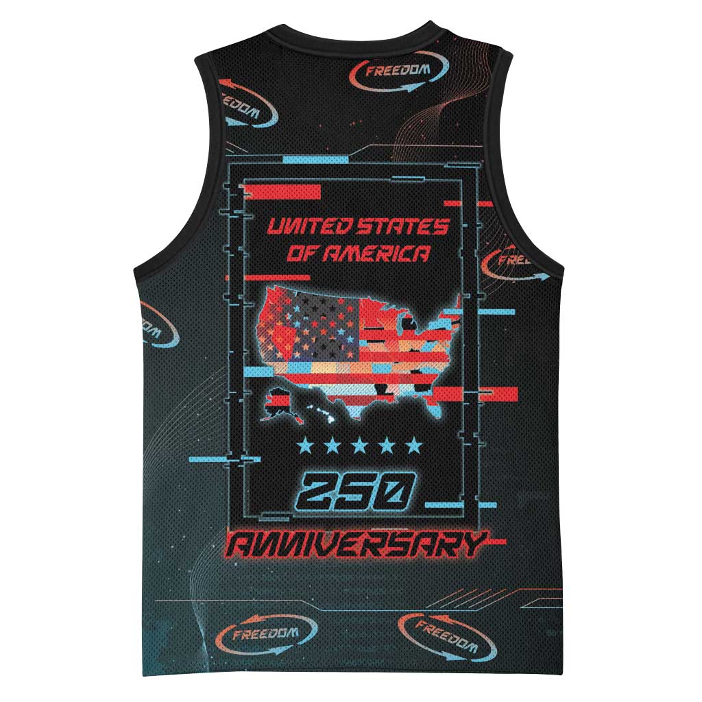 United States 250th Anniversary Basketball Jersey Statue Of Liberty Cyberpunk Style - Wonder Print Shop