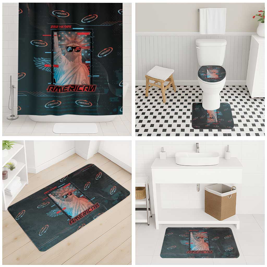 United States 250th Anniversary Bathroom Set Statue Of Liberty Cyberpunk Style - Wonder Print Shop