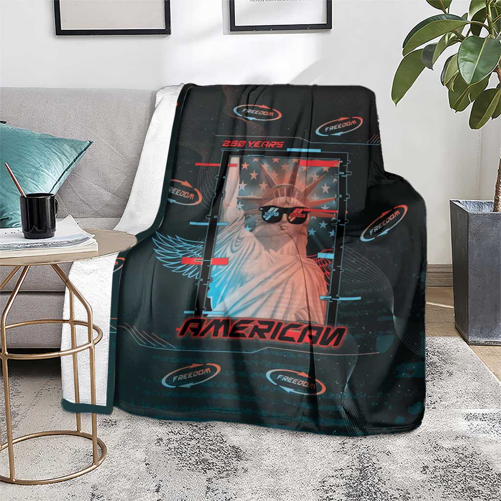 United States 250th Anniversary Blanket Statue Of Liberty Cyberpunk Style - Wonder Print Shop