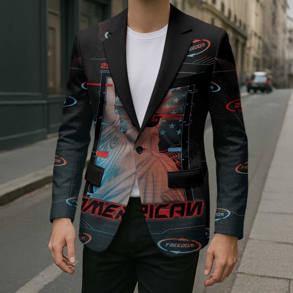 United States 250th Anniversary Blazer Statue Of Liberty Cyberpunk Style - Wonder Print Shop