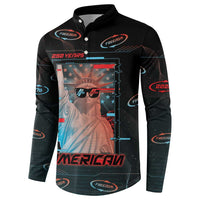 United States 250th Anniversary Button Sweatshirt Statue Of Liberty Cyberpunk Style - Wonder Print Shop