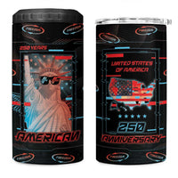 United States 250th Anniversary 4 in 1 Can Cooler Tumbler Statue Of Liberty Cyberpunk Style - Wonder Print Shop