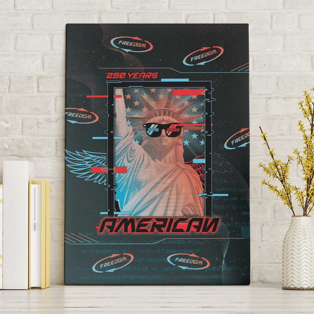 United States 250th Anniversary Canvas Wall Art Statue Of Liberty Cyberpunk Style - Wonder Print Shop
