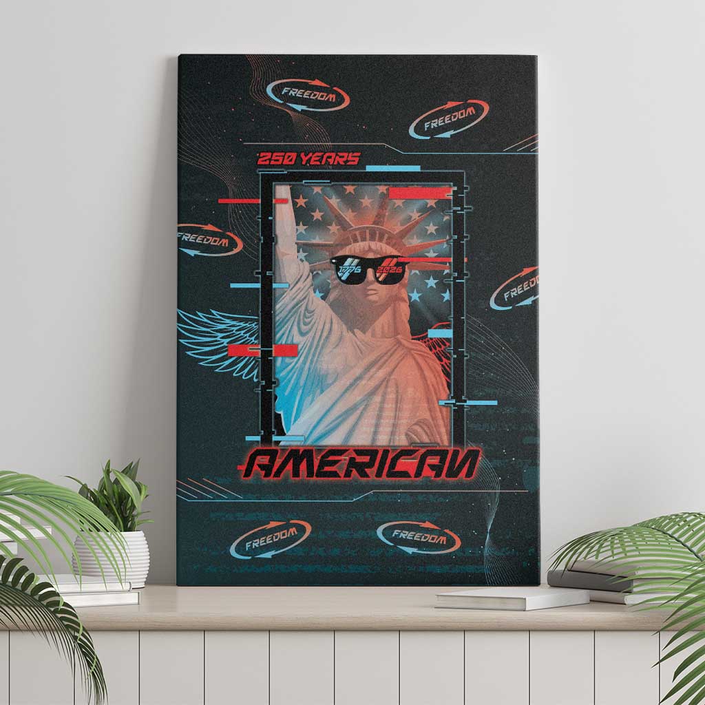 United States 250th Anniversary Canvas Wall Art Statue Of Liberty Cyberpunk Style - Wonder Print Shop