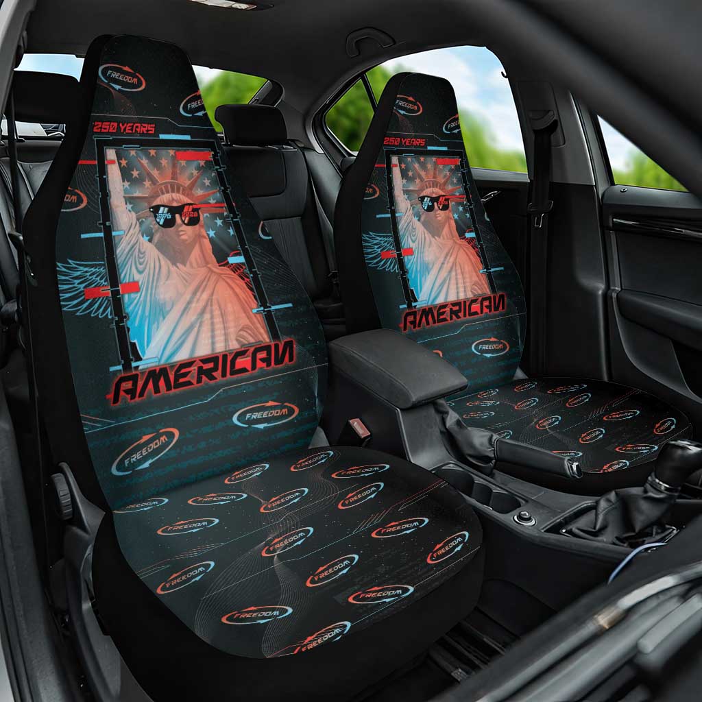 United States 250th Anniversary Car Seat Cover Statue Of Liberty Cyberpunk Style - Wonder Print Shop