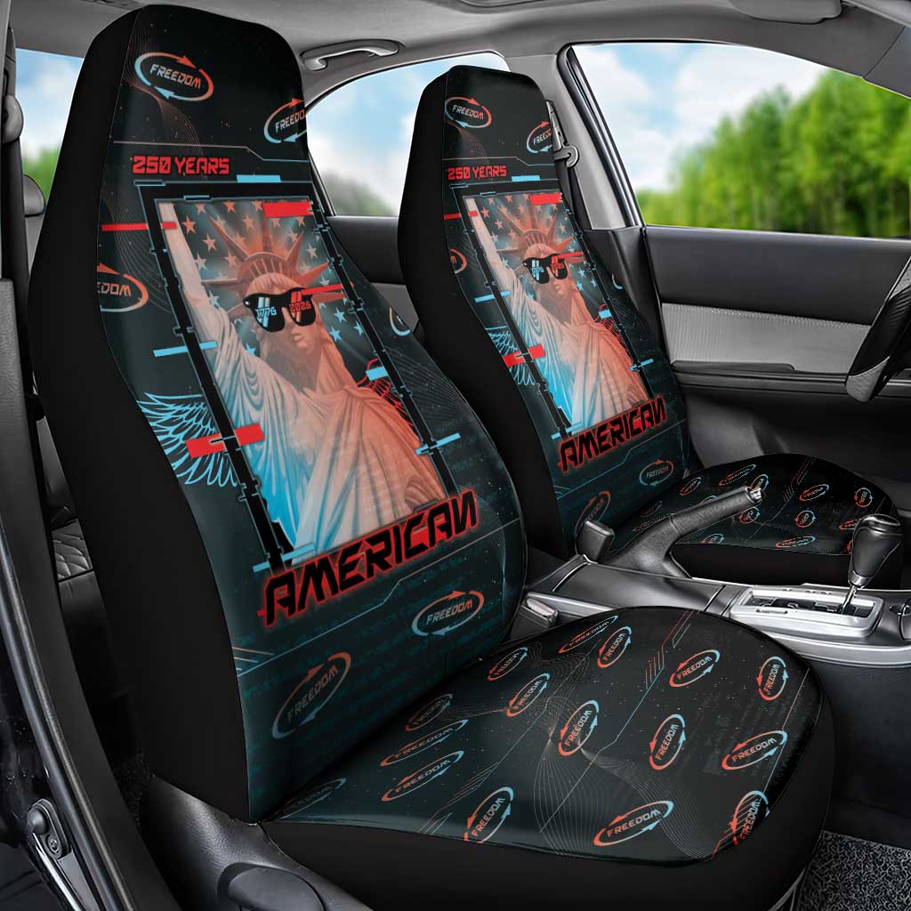 United States 250th Anniversary Car Seat Cover Statue Of Liberty Cyberpunk Style - Wonder Print Shop