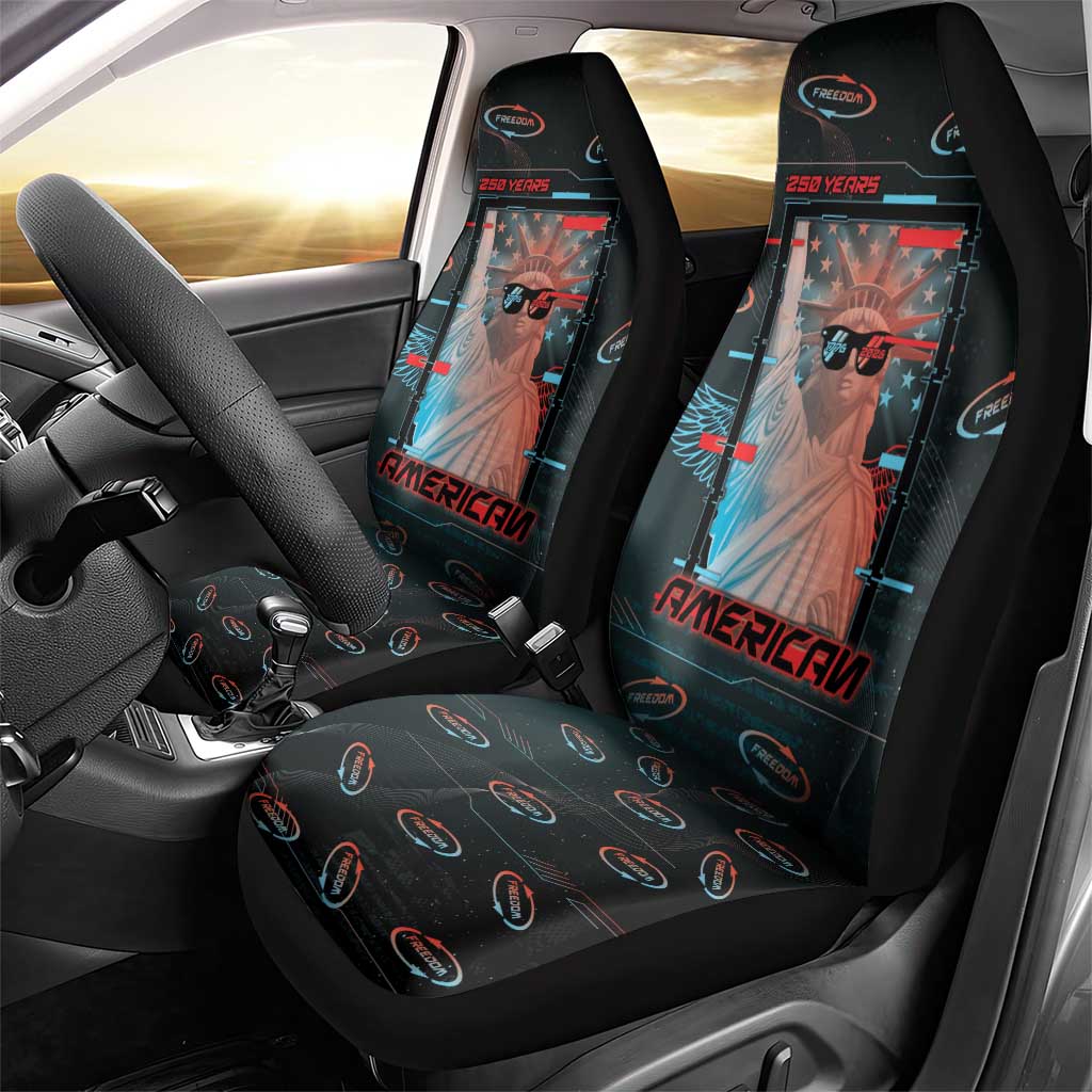 United States 250th Anniversary Car Seat Cover Statue Of Liberty Cyberpunk Style - Wonder Print Shop
