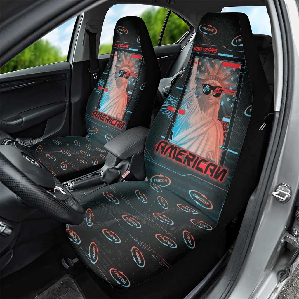 United States 250th Anniversary Car Seat Cover Statue Of Liberty Cyberpunk Style - Wonder Print Shop
