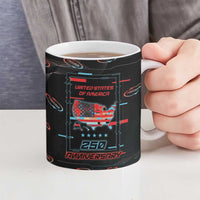 United States 250th Anniversary Ceramic Mug Statue Of Liberty Cyberpunk Style - Wonder Print Shop