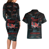 United States 250th Anniversary Couples Matching Long Sleeve Bodycon Dress and Hawaiian Shirt Statue Of Liberty Cyberpunk Style - Wonder Print Shop