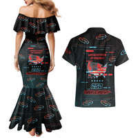 United States 250th Anniversary Couples Matching Mermaid Dress and Hawaiian Shirt Statue Of Liberty Cyberpunk Style - Wonder Print Shop