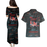 United States 250th Anniversary Couples Matching Puletasi and Hawaiian Shirt Statue Of Liberty Cyberpunk Style - Wonder Print Shop