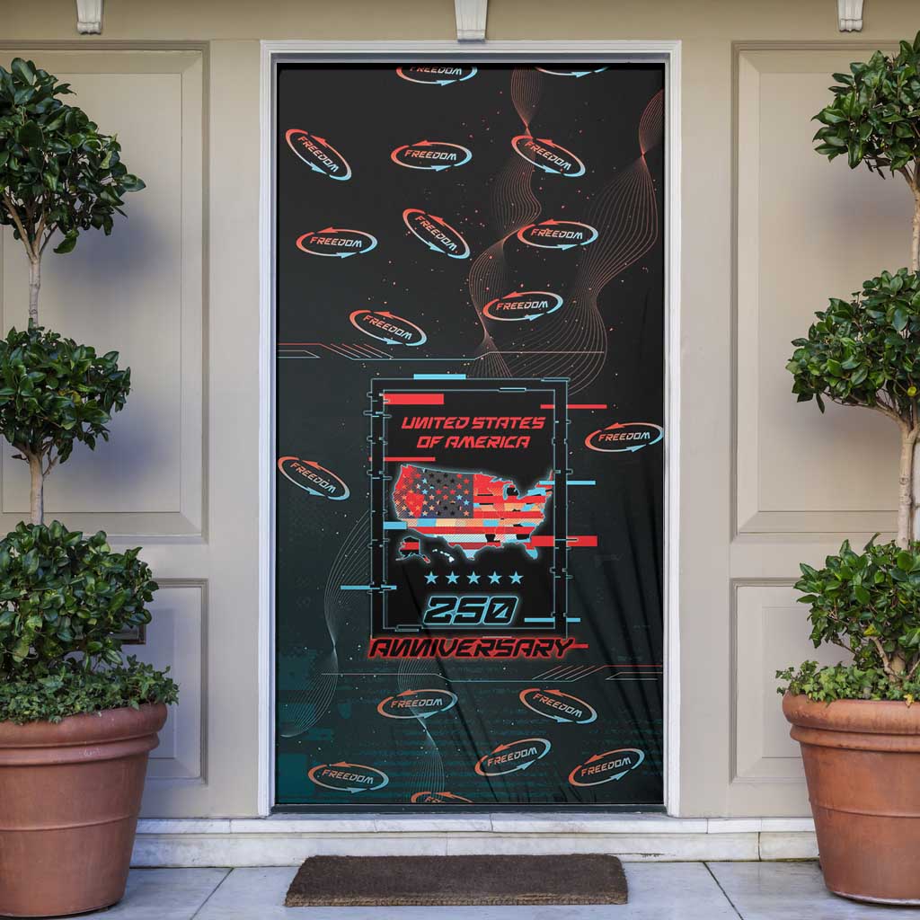 United States 250th Anniversary Door Cover Statue Of Liberty Cyberpunk Style - Wonder Print Shop