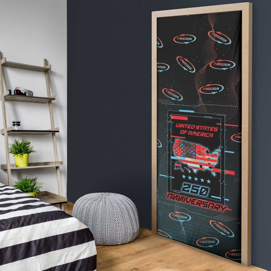 United States 250th Anniversary Door Cover Statue Of Liberty Cyberpunk Style - Wonder Print Shop