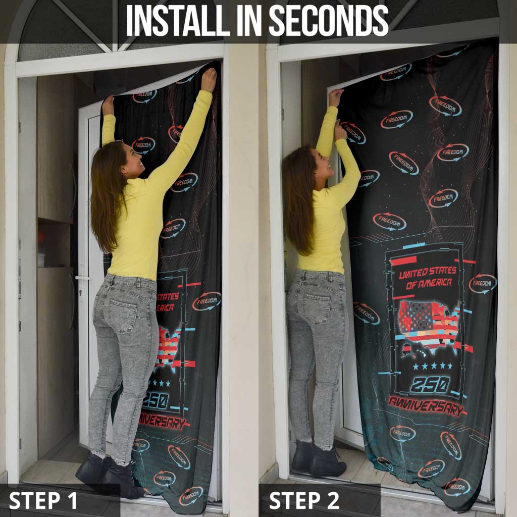 United States 250th Anniversary Door Cover Statue Of Liberty Cyberpunk Style - Wonder Print Shop