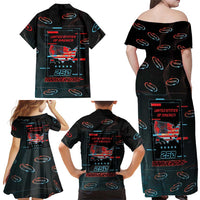 United States 250th Anniversary Family Matching Off Shoulder Maxi Dress and Hawaiian Shirt Statue Of Liberty Cyberpunk Style - Wonder Print Shop
