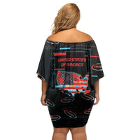 United States 250th Anniversary Family Matching Off Shoulder Short Dress and Hawaiian Shirt Statue Of Liberty Cyberpunk Style - Wonder Print Shop