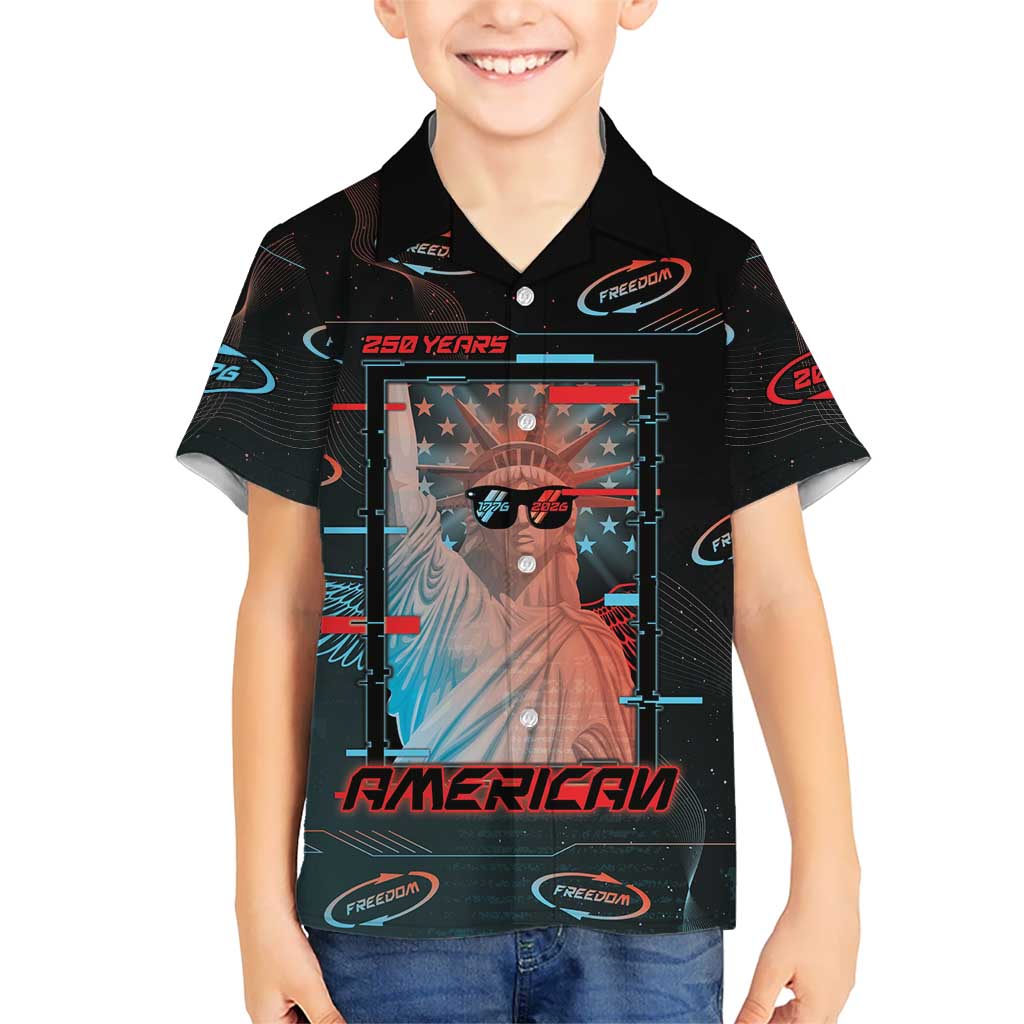 United States 250th Anniversary Family Matching Puletasi and Hawaiian Shirt Statue Of Liberty Cyberpunk Style - Wonder Print Shop
