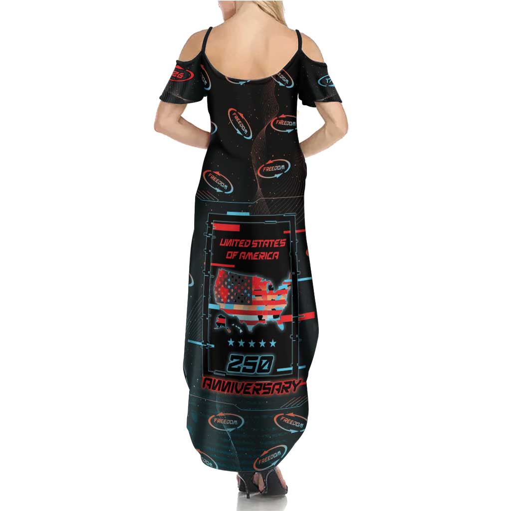 United States 250th Anniversary Family Matching Summer Maxi Dress and Hawaiian Shirt Statue Of Liberty Cyberpunk Style - Wonder Print Shop