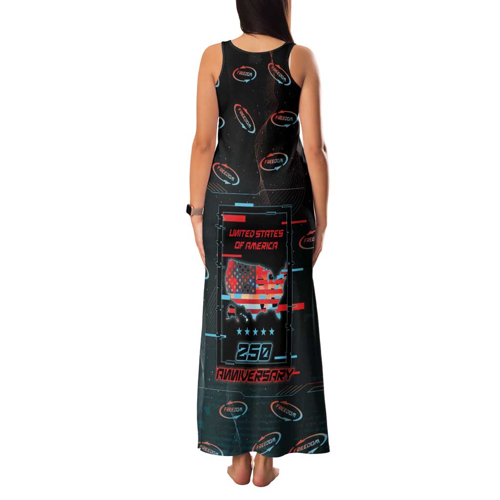 United States 250th Anniversary Family Matching Tank Maxi Dress and Hawaiian Shirt Statue Of Liberty Cyberpunk Style - Wonder Print Shop