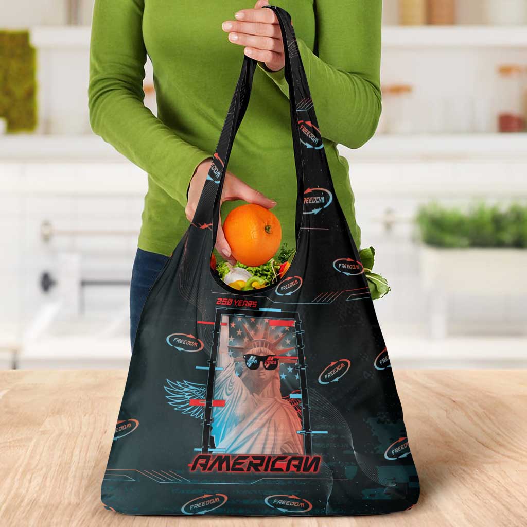 United States 250th Anniversary Grocery Bag Statue Of Liberty Cyberpunk Style - Wonder Print Shop