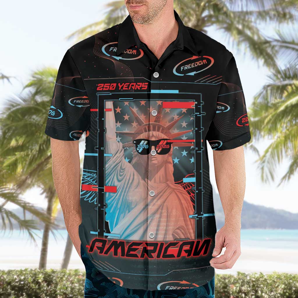 United States 250th Anniversary Hawaiian Shirt Statue Of Liberty Cyberpunk Style - Wonder Print Shop