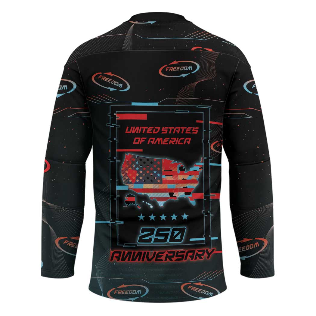 United States 250th Anniversary Hockey Jersey Statue Of Liberty Cyberpunk Style - Wonder Print Shop