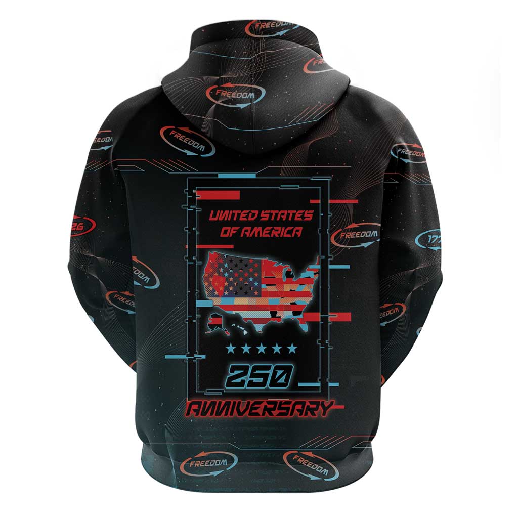 United States 250th Anniversary Hoodie Statue Of Liberty Cyberpunk Style - Wonder Print Shop