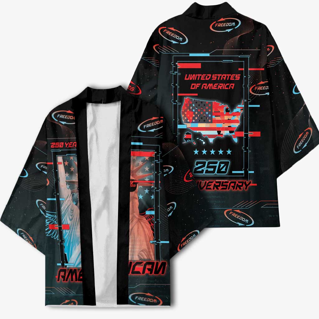 United States 250th Anniversary Kimono Statue Of Liberty Cyberpunk Style - Wonder Print Shop