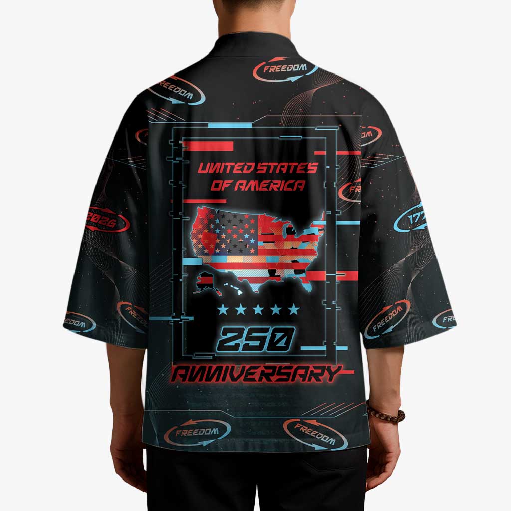 United States 250th Anniversary Kimono Statue Of Liberty Cyberpunk Style - Wonder Print Shop