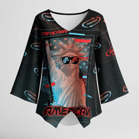 United States 250th Anniversary Kimono Sleeve Blouse Statue Of Liberty Cyberpunk Style - Wonder Print Shop