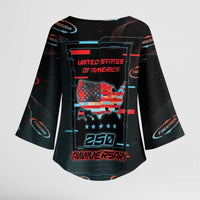 United States 250th Anniversary Kimono Sleeve Blouse Statue Of Liberty Cyberpunk Style - Wonder Print Shop