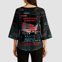 United States 250th Anniversary Kimono Sleeve Blouse Statue Of Liberty Cyberpunk Style - Wonder Print Shop