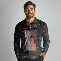 United States 250th Anniversary Long Sleeve Polo Shirt Statue Of Liberty Cyberpunk Style - Wonder Print Shop